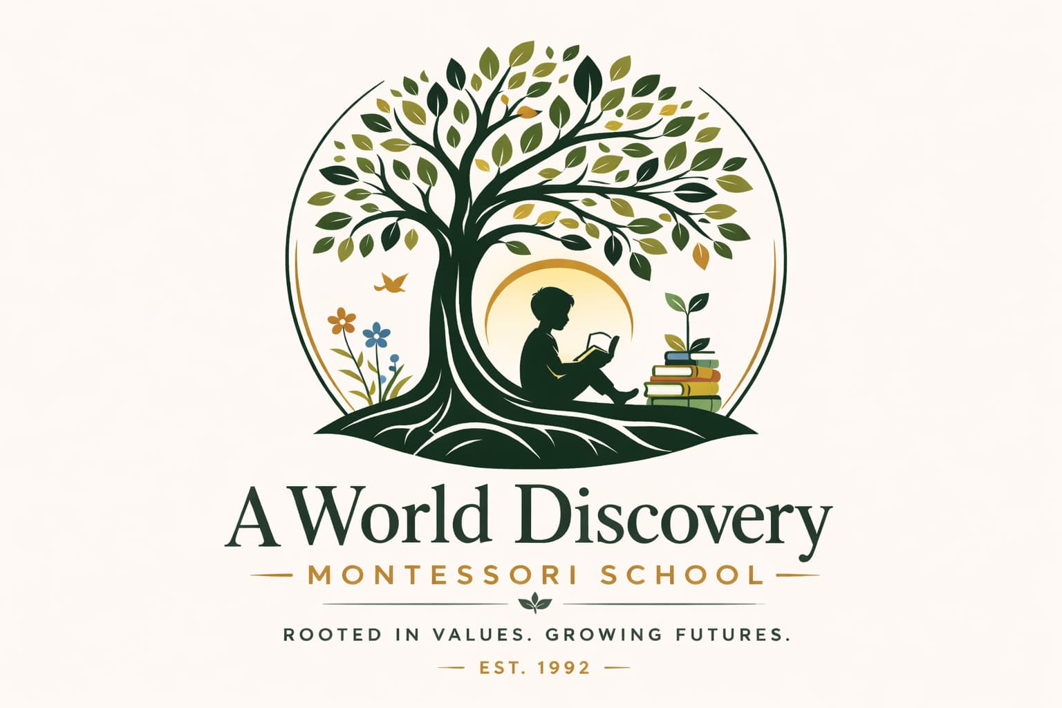 A World Discovery Montessori School logo
