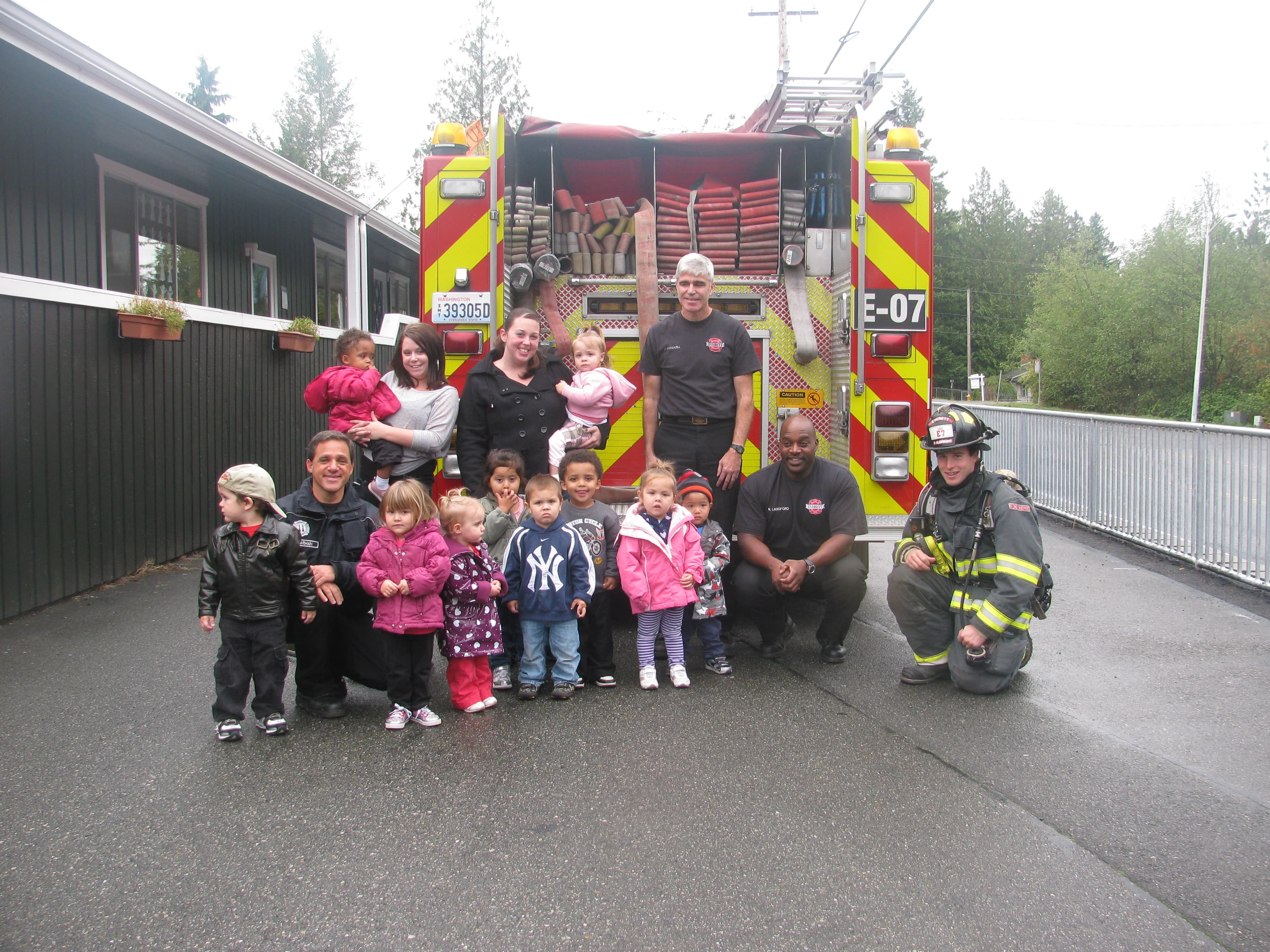 Kids with Fire Truck. -School Event