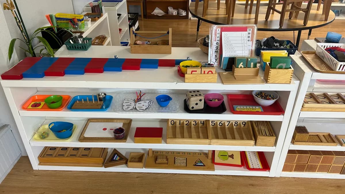 Preliminary Math Shelf with materials for strong foundation of numbers from 1-20